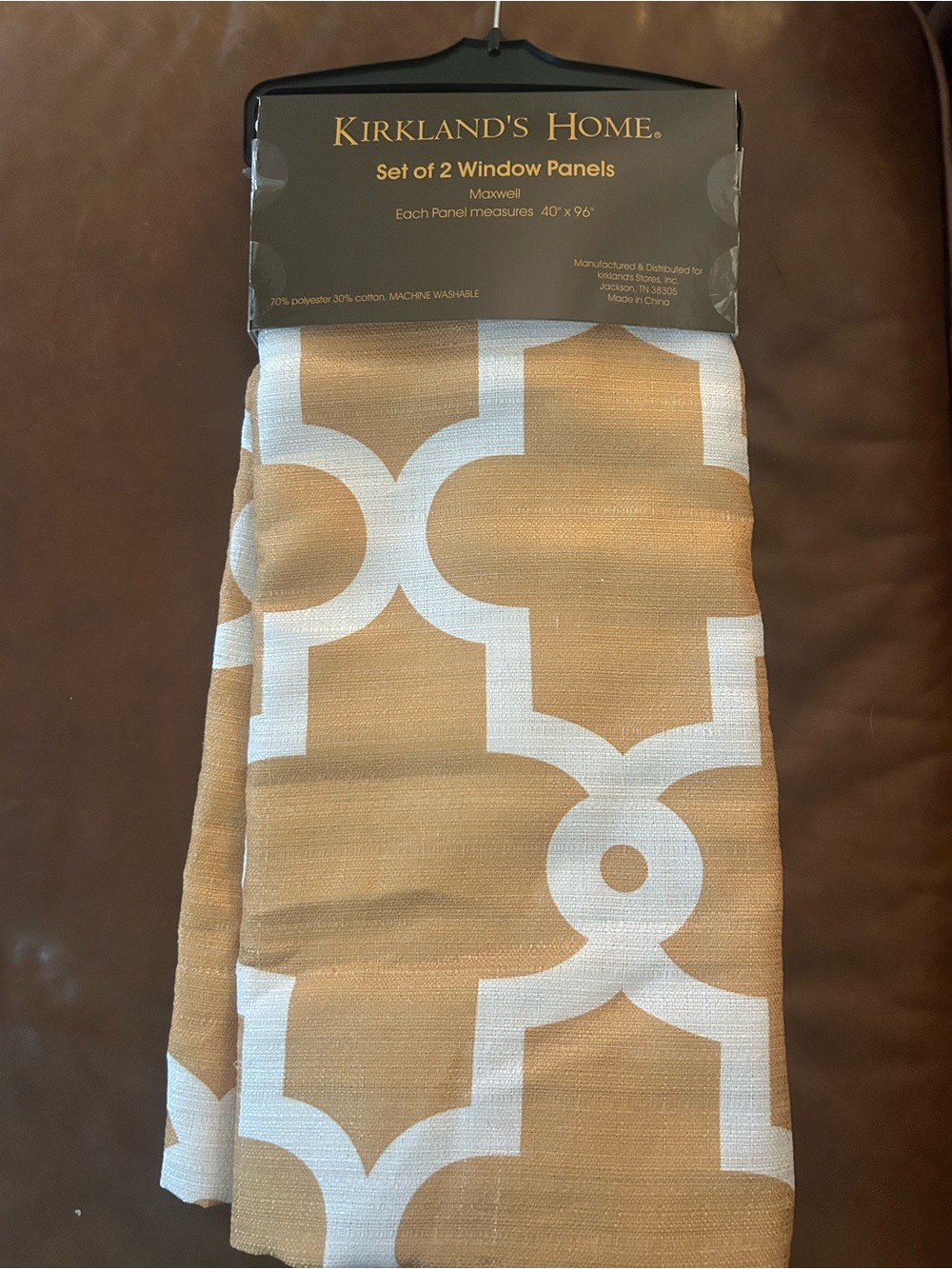 Kirkland's Home Gold and White Geometric Window Panels - Set of 2 40x96